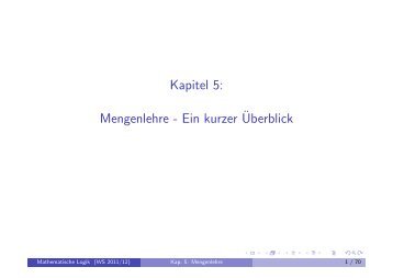 Kapitel 5: Mengenlehre - Ein kurzer¨Uberblick