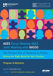 AGES Focus Meeting 2012 Joint Meeting with NASOG