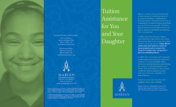 Tuition Assistance for You and Your Daughter - Marian High School