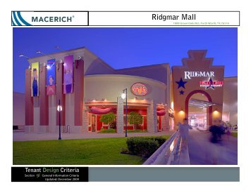 Ridgmar Mall General Information Criteria - Macerich