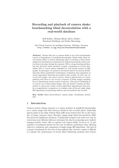 benchmarking blind deconvolution with a real-world database