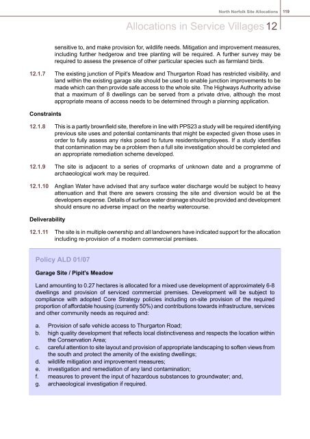 Site Allocations (Villages) - North Norfolk District Council