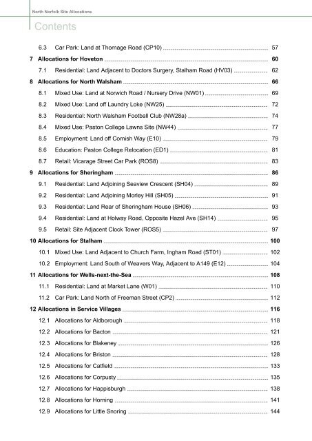 Site Allocations (Villages) - North Norfolk District Council