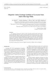 Magnetic Cation Exchange Isolation of Lysozyme from Native Hen ...