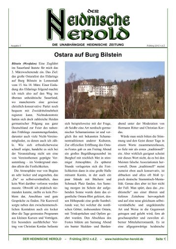 Ostara auf Burg Bilstein - Der Heidnische Herold