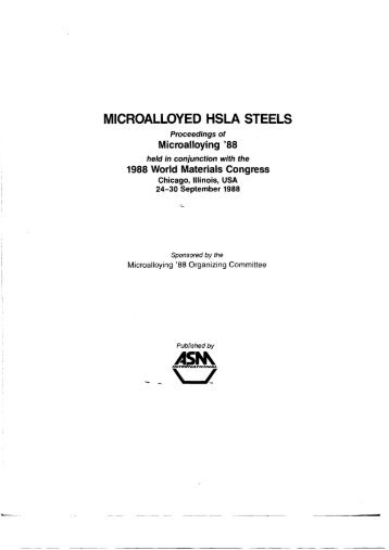 MICROALLOYED HSLA STEELS AS~ - Vanitec