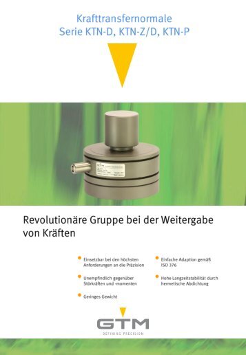 Kraft-Transferaufnehmer Serie KTN-x - GTM GmbH
