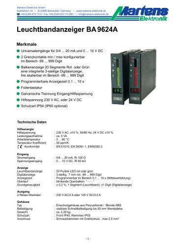 BA9624A-01- Prospekt - Martens Elektronik GmbH