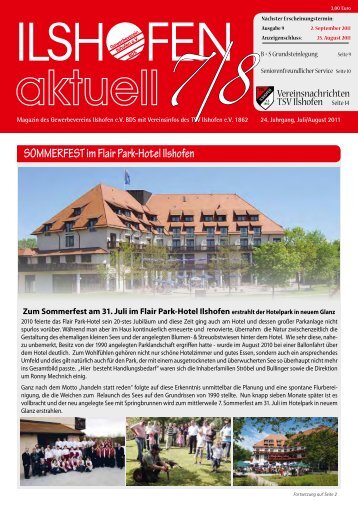 SOMMERFEST im Flair Park-Hotel Ilshofen - Gewerbeverein ...