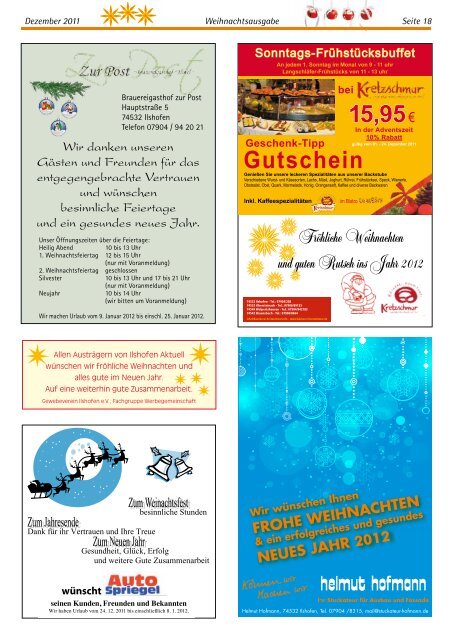 Weihnachtsausgabe ### - Gewerbeverein Ilshofen eV / Startseite