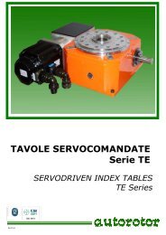 TAVOLE SERVOCOMANDATE Serie TE - Autorotor Srl