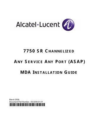 7750 SR Channelized Any Service Any Port (ASAP ... - Alcatel-Lucent