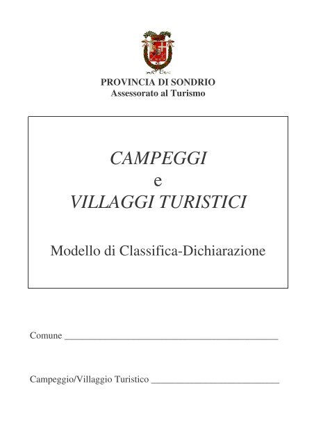 CAMPEGGI e VILLAGGI TURISTICI - Provincia di Sondrio