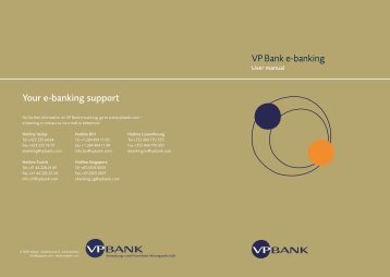 Your e-banking support VP Bank e-banking