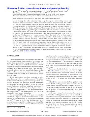 Ultrasonic friction power during Al wire wedge-wedge bonding