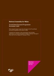 Trunk Road Forward Programme - National Assembly for Wales