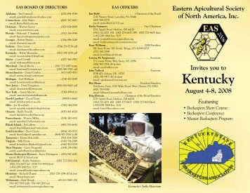 EAS 2008 brochure - Eastern Apicultural Society of North America