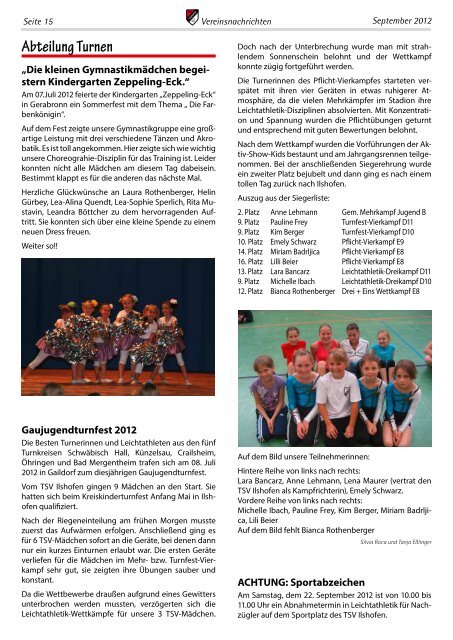 Ausgabe 9/2012 - Gewerbeverein Ilshofen eV / Startseite