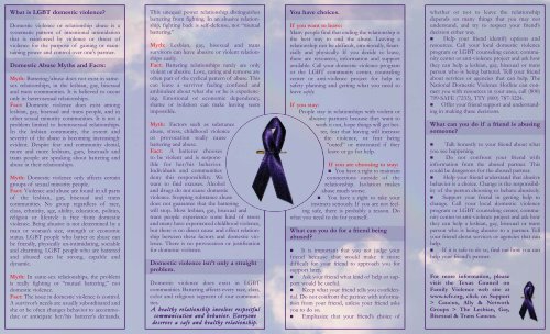 LGBT Caucus Brochure - Texas Council on Family Violence