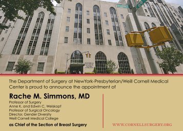 Rache Simmons, MD named Chief of Breast Surgery - Weill Cornell ...