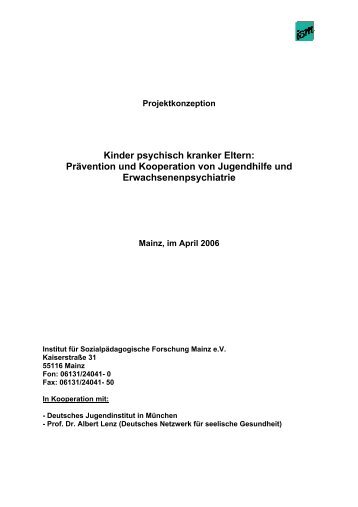 Kinder psychisch kranker Eltern: Prävention und Kooperation von - ism