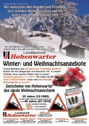 Winter- und Weihnachtsangebote - Landtechnik Hohenwarter