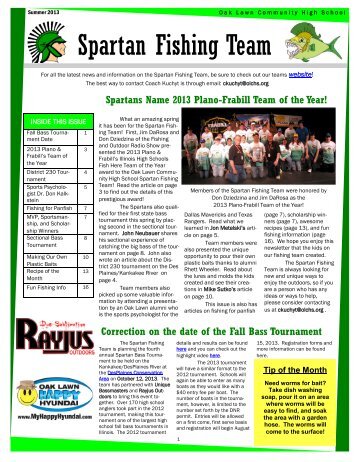 Spartan Fishing Team Newsletter - Oak Lawn Community High School