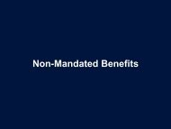 Non-Mandated Benefits