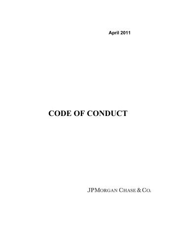 CODE OF CONDUCT - JPMorgan Chase