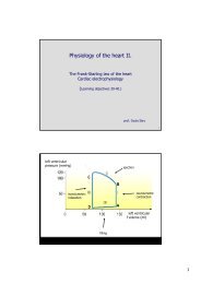 Physiology of the heart II. Cardiac electrophysiology The heart as a ...