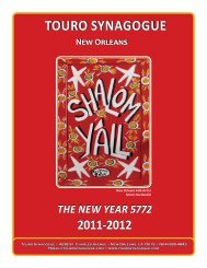 Final NEW-YEAR Bulletin 2011.indd - Touro Synagogue