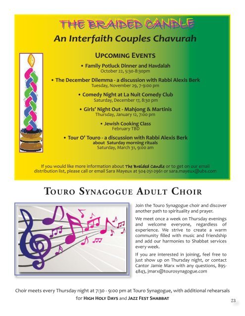 Final NEW-YEAR Bulletin 2011.indd - Touro Synagogue