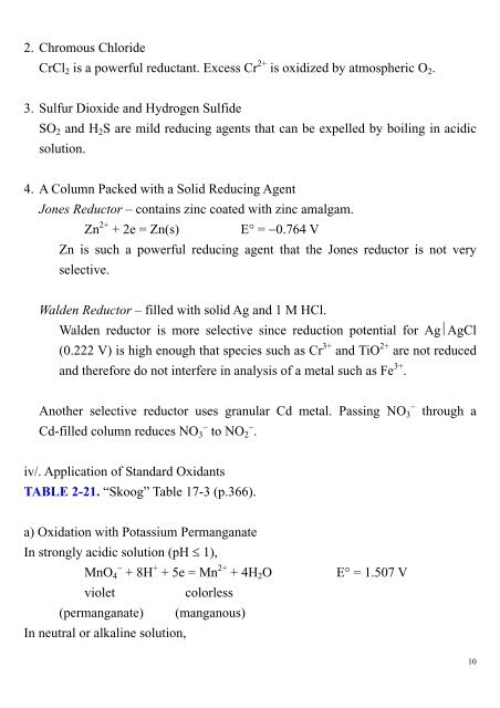 CHAPTER II. POTENTIOMETRY AND REDOX TITRATIONS I ...