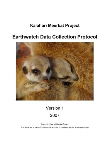 Earthwatch Data Collection Protocol - The Kalahari Meerkat Project