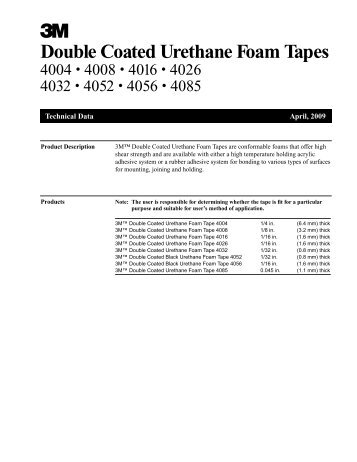 Double Coated Urethane Foam Tapes - 3M