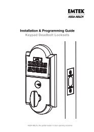 Keypad Deadbolt Locksets Installation & Programming Guide - Emtek