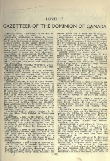 Lovell's gazetteer of the Dominion of Canada, containing the latest ...