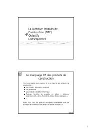 La Directive Produits de Construction (DPC) Objectifs ... - Ascomade