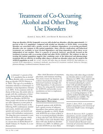 Treatment of Co-Occurring Alcohol and Other Drug Use Disorders