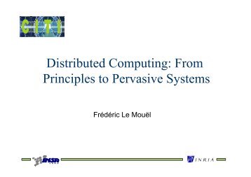 Distributed Computing: From Principles to Pervasive Systems