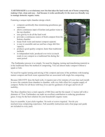 Earthmaker Compost Bin - Product Guide - Ecostore