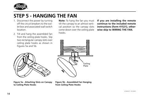 Installation and Operation Manual For Hunter Ceiling ... - Hunter Fan