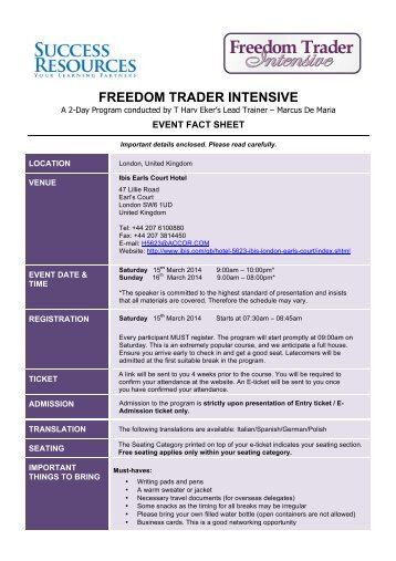 freedom trader intensive - Millionaire Mind World