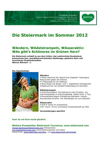 Die Steiermark Im Sommer 2012 - Presse - Steiermark