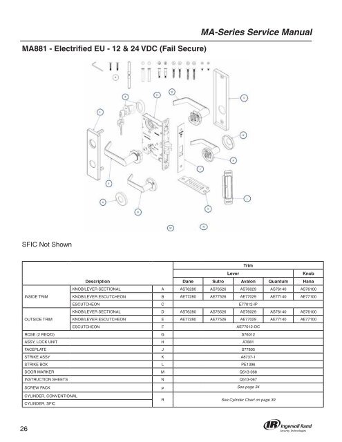 Falcon MA Series Service Manual - Access Hardware Supply