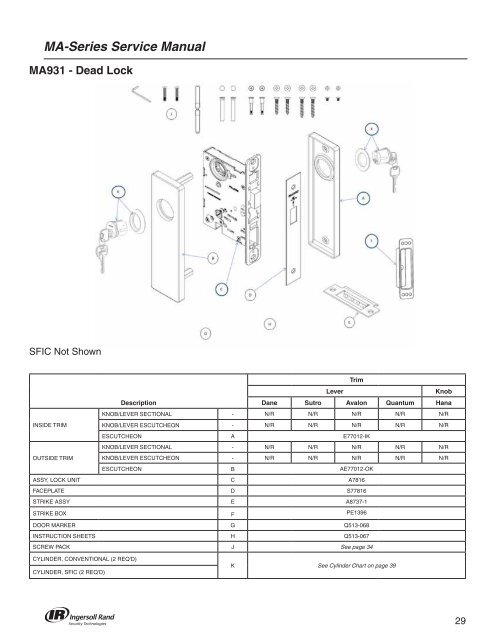 Falcon MA Series Service Manual - Access Hardware Supply