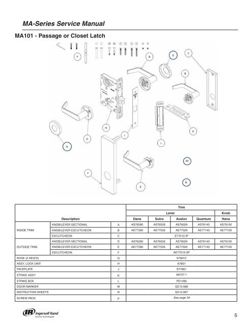 Falcon MA Series Service Manual - Access Hardware Supply