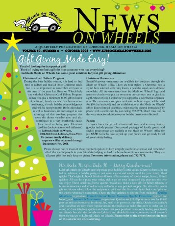 Gift Giving Made Easy! - Lubbock Meals On Wheels