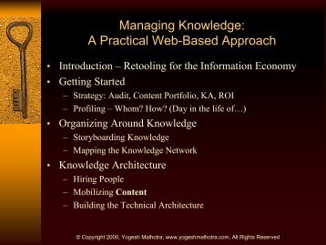 Managing Knowledge: A Practical Web-Based Approach