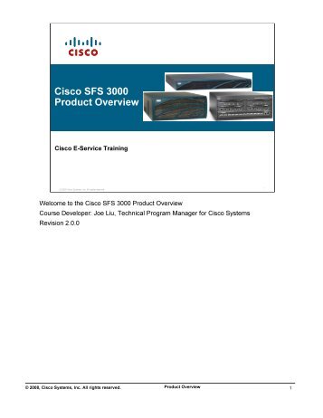 Cisco SFS 3000 Product Overview